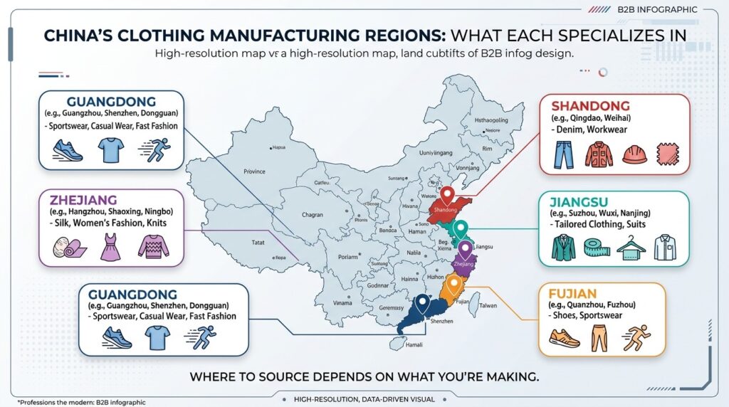 clothing sourcing regions china