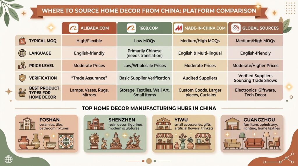 home decor sourcing platforms