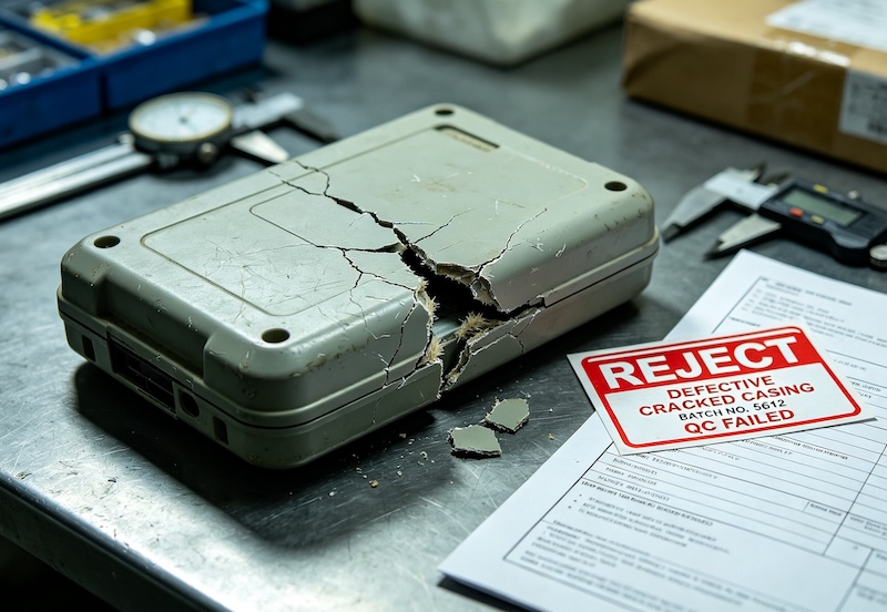 damaged defective product close-up