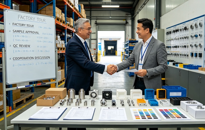 factory visit handshake