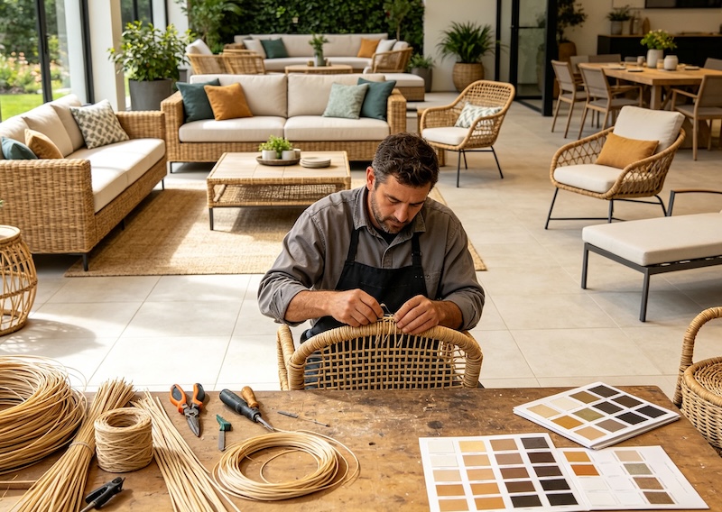 rattan furniture weaving