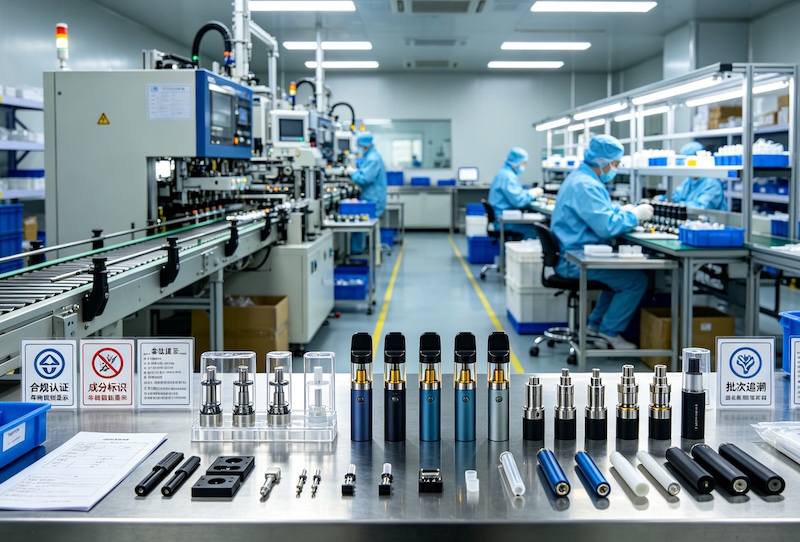 vape devices on production line
